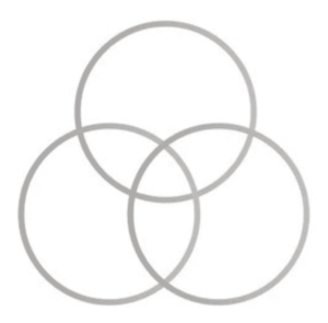Trois cercles entrelacés symbolisant la fusion sophrologie hypnose et relation d'aide accompagnement holistique personnalisé et synergie thérapeutique à Cormeilles en Parisis